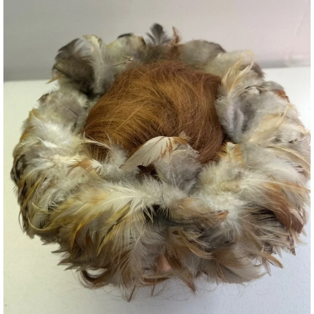 Vtg Pheasant Feather Natural Wreath Fall Rustic Decor Hat‎ Band Hair Boho Whimsy